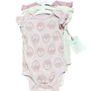 Cloud Island - NWT -  Pink & Cream Sleeveless Bodysuits